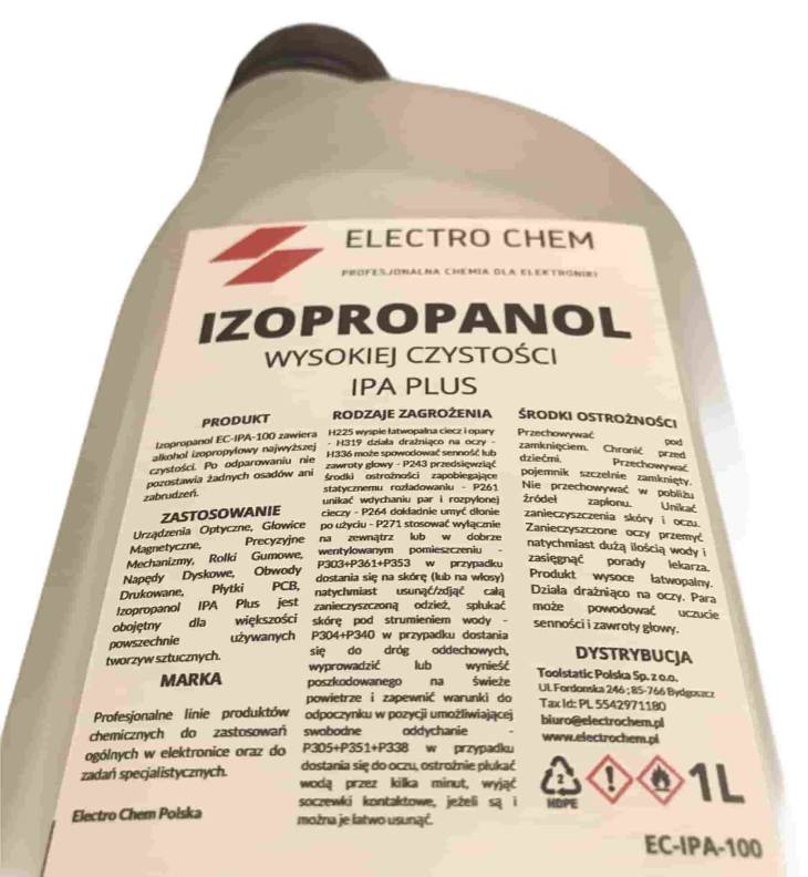 Izopropanol IPA PLUS Najwyższej Czystości 100% - Electro Chem - 1L - obrazek 2