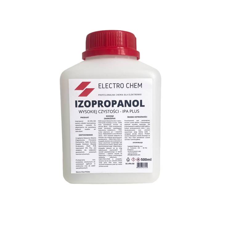 IZOPROPANOL WYSOKIEJ CZYSTOŚCI IPA PLUS 100% - 0,5l (500ml)